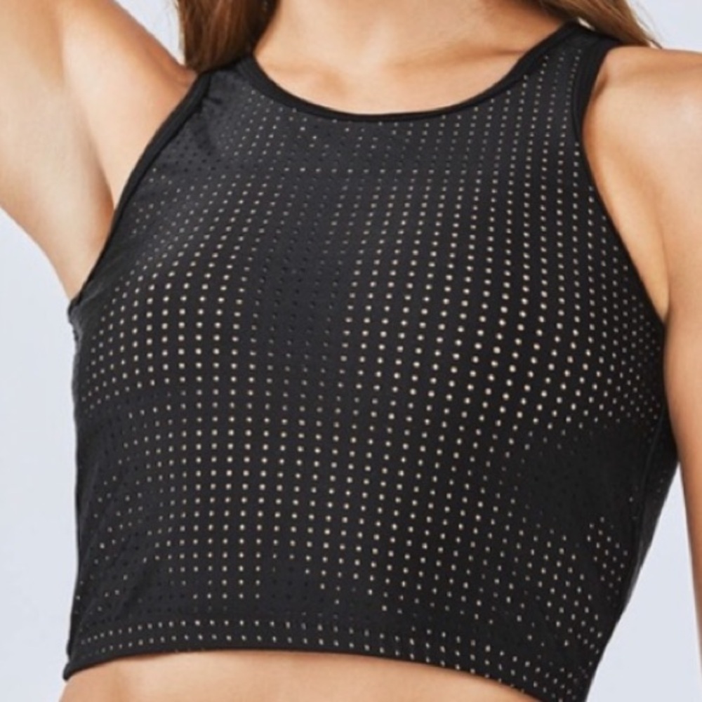 Fabletics Valentina Black Crop Swim Top – Small NWT